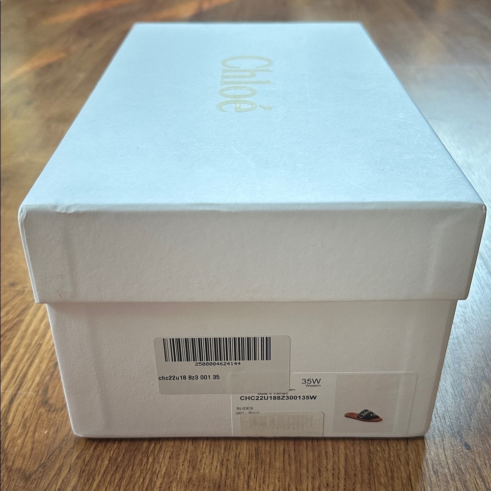Chloe Woody Logo Slide Sandals Black Size 35 EU / 5 US NIB - Picture 10 of 10